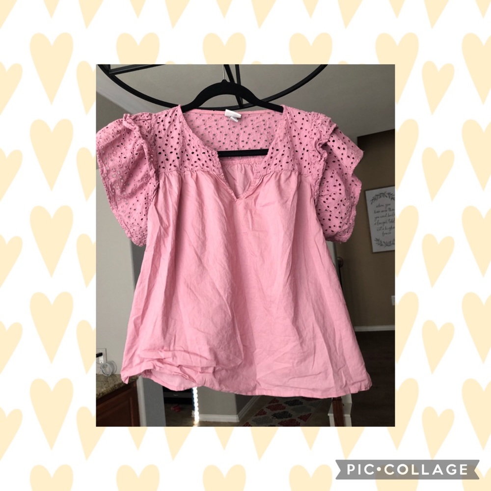 Pink Cotton lace Blouse